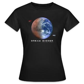 Chemise Mars, Rêvez plus grand et Occupy Mars - T-shirt Femme - noir - Devant - AI Model Female 172 dark (172cm)