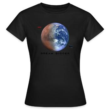 Mars - Rêver plus grand et occuper Mars - T-shirt Femme - noir - Devant - AI Model Female 172 dark (172cm)