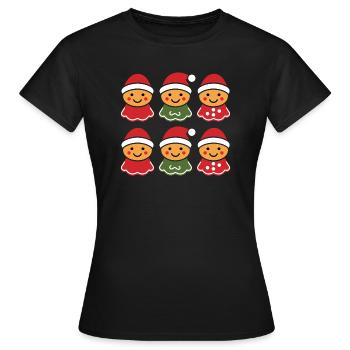 Bonhomme pain d'épice - T-shirt Femme - noir - Devant - AI Model Female 172 dark (172cm)