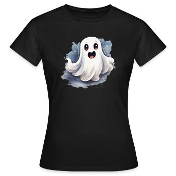 Gespenst - Frauen T-Shirt - Schwarz - Vorne - AI Model Female 172 dark (172cm)
