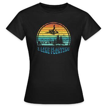 Ich mag Schweben - Retro Skydiving - Frauen T-Shirt - Schwarz - Vorne - AI Model Female 172 dark (172cm)
