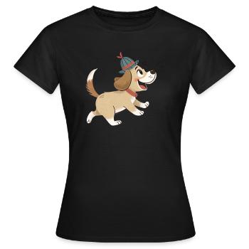 Chien mignon - T-shirt Femme - noir - Devant - AI Model Female 172 dark (172cm)