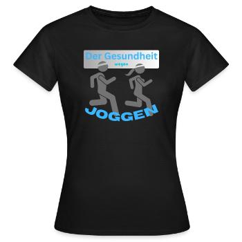 Faire du jogging - T-shirt Femme - noir - Devant - AI Model Female 172 dark (172cm)