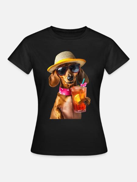 Dackel - Frauen T-Shirt - Schwarz