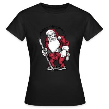 Weihmachtsmann - T-shirt Femme - noir - Devant - AI Model Female 172 dark (172cm)