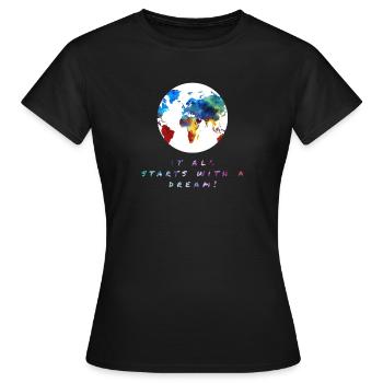 Die Weltreise! , The world Trip! - Frauen T-Shirt - Schwarz - Vorne - AI Model Female 172 dark (172cm)