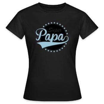 Super Papa - Frauen T-Shirt - Schwarz - Vorne - AI Model Female 172 dark (172cm)