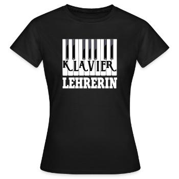 Piano teacher music school gift piano piano - Women's T-Shirt - black - Front - AI Model Female 172 dark (172cm)