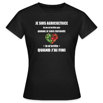 Je suis agricultrice - T-shirt Femme - noir - Devant - AI Model Female 172 dark (172cm)