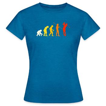 Grand Golf Evolution Design Cadeau Golfeur Golf - T-shirt Femme - bleu saphir antique chiné - Devant - AI Model Female 172 dark (172cm)