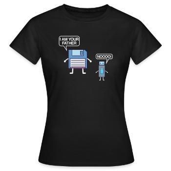 Disquette USB Je suis votre père ordinateur ringard - T-shirt Femme - noir - Devant - AI Model Female 172 dark (172cm)