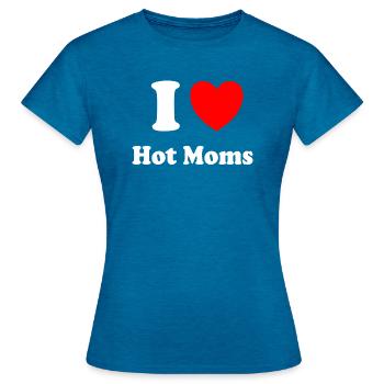 I Heart Hot Moms I Love Hot Moms Sweat à capuche épais - T-shirt Femme - bleu saphir antique chiné - Devant - AI Model Female 172 dark (172cm)