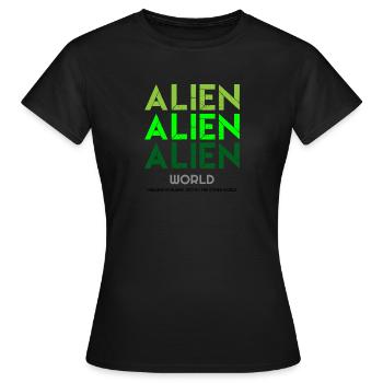 Aliens, Alien-T-Shirts, Alien Hoodies, Alien - Frauen T-Shirt - Schwarz - Vorne - AI Model Female 172 dark (172cm)