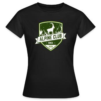 alpine club - Women's T-Shirt - black - Front - AI Model Female 172 dark (172cm)