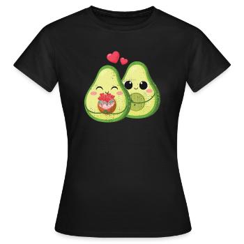 Avocado Trend 2021 - Love Love Couple - T-shirt Femme - noir - Devant - AI Model Female 172 dark (172cm)