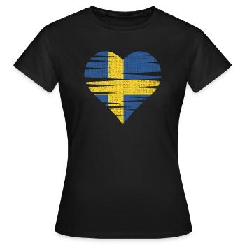 Sweden Heart by the Manzanita's - Women's T-Shirt - black - Front - AI Model Female 172 dark (172cm)
