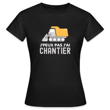 Chantier - T-shirt Femme - noir - Devant - AI Model Female 172 dark (172cm)