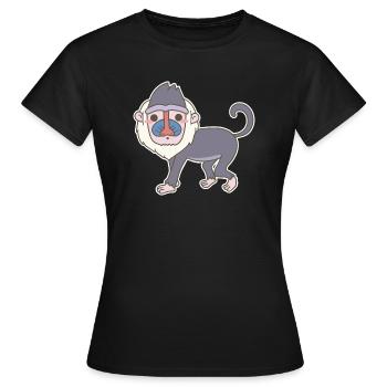 baboon - Women's T-Shirt - black - Front - AI Model Female 172 dark (172cm)