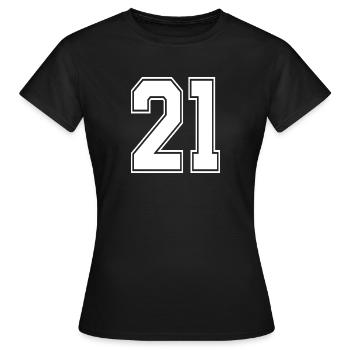 21 numéro de maillot de sport, 21 numéro de dos - T-shirt Femme - noir - Devant - AI Model Female 172 dark (172cm)