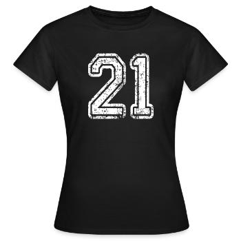 21 numéro de maillot de sport, 21 numéro de dos - T-shirt Femme - noir - Devant - AI Model Female 172 dark (172cm)