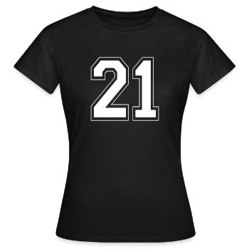 21 sport jersey number, jersey, 21 back number - Women's T-Shirt - black - Front - AI Model Female 172 dark (172cm)