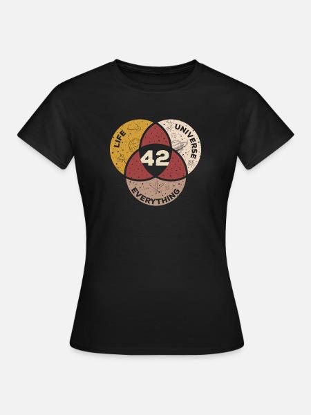 Life Universe Everything Hitchhiker's Guide - Women's T-Shirt - black