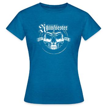 Wildförster - Frauen T-Shirt - Antikblaues Saphir meliert - Vorne - AI Model Female 172 dark (172cm)