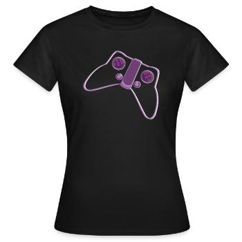 Kontroller Pink Lila - Frauen T-Shirt - Schwarz - Vorne - AI Model Female 172 dark (172cm)