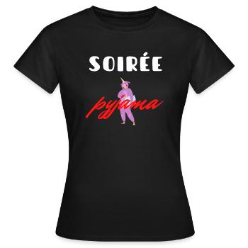 SOIRÉE PYJAMA - T-shirt Femme - noir - Devant - AI Model Female 172 dark (172cm)