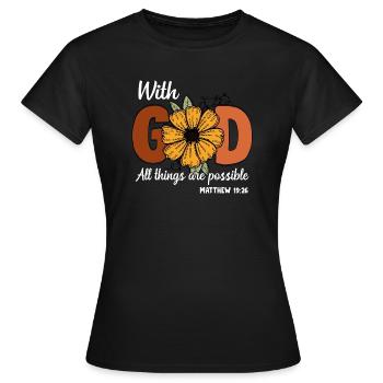 Église Religion Catholique Catholique Jésus-Christ - T-shirt Femme - noir - Devant - AI Model Female 172 dark (172cm)