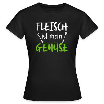 Fleisch ist mein Gemüse in grün für Fleischesser - Frauen T-Shirt - Schwarz - Vorne - AI Model Female 172 dark (172cm)