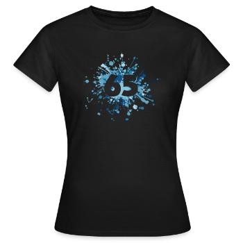 Numéro 65e éclaboussure de couleur - T-shirt Femme - noir - Devant - AI Model Female 172 dark (172cm)