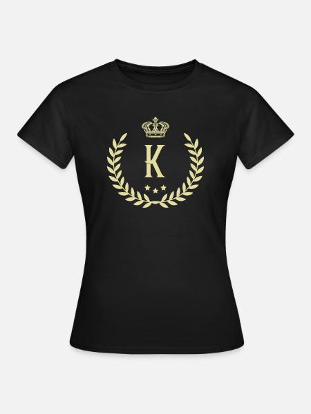 K Buchstabe Kranz - Frauen T-Shirt - Schwarz