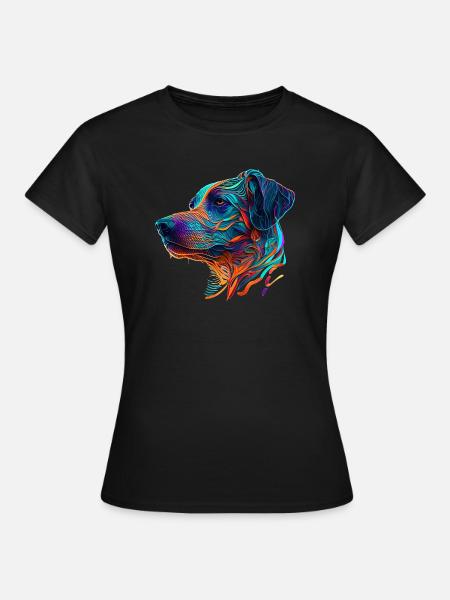Rhodesian Ridgeback Hunderasse als Hundekopf - Frauen T-Shirt - Schwarz