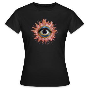 Blume Auge, Blume - Frauen T-Shirt - Schwarz - Vorne - AI Model Female 172 dark (172cm)