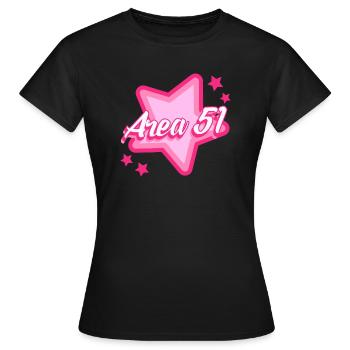 Zone 51 Pink Star Girls - T-shirt Femme - noir - Devant - AI Model Female 172 dark (172cm)