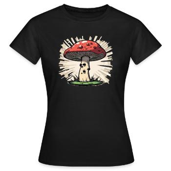 Amanite tue-mouches - T-shirt Femme - noir - Devant - AI Model Female 172 dark (172cm)