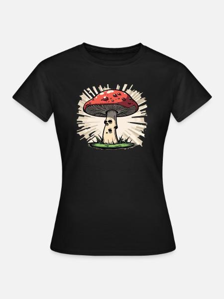 Fliegenpilz - Frauen T-Shirt - Schwarz