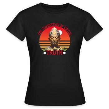 The Foundation Of Virtue Is The Truth - Women's T-Shirt - black - Front - AI Model Female 172 dark (172cm)