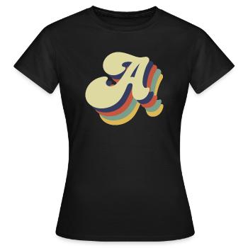 Retro-Brief - Frauen T-Shirt - Schwarz - Vorne - AI Model Female 172 dark (172cm)
