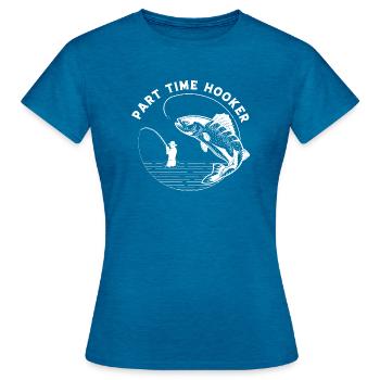 fisch, fisch, angeln, see, meer, angeln, fauna, exotisch - Frauen T-Shirt - Antikblaues Saphir meliert - Vorne - AI Model Female 172 dark (172cm)