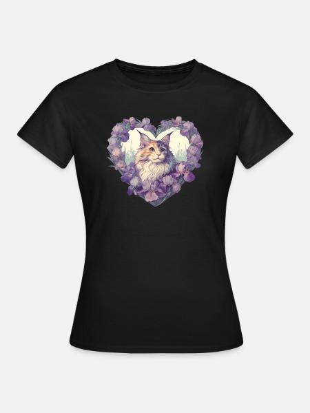 MaineCoon Iris - Frauen T-Shirt - Schwarz
