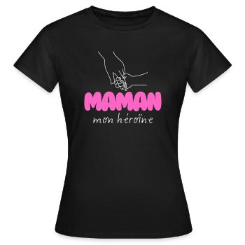 Gift - Mom My Heroine - Women's T-Shirt - black - Front - AI Model Female 172 dark (172cm)