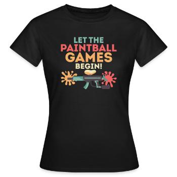Que les jeux de paintball commencent ! Paintballer Tactica - T-shirt Femme - noir - Devant - AI Model Female 172 dark (172cm)