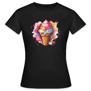 Leckeres buntes Softeis - Frauen T-Shirt - Schwarz - Vorne - AI Model Female 172 dark (172cm)