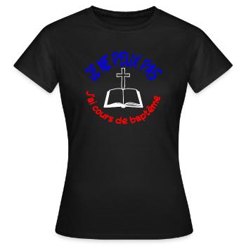 ICH KANN NICHT AN TAUFKURSEN TEILNEHMEN - Frauen T-Shirt - Schwarz - Vorne - AI Model Female 172 dark (172cm)