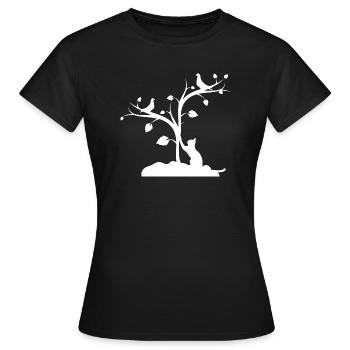 Chat - T-shirt Femme - noir - Devant - AI Model Female 172 dark (172cm)