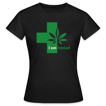 Cannabis Medicine Cure - Women's T-Shirt - black - Front - AI Model Female 172 dark (172cm)