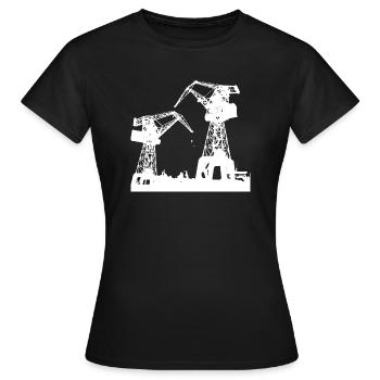 industrial cranes design - Women's T-Shirt - black - Front - AI Model Female 172 dark (172cm)