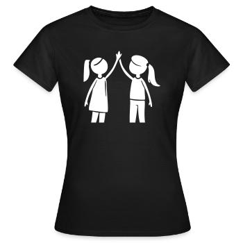 Freundschaft Mädels Beste Freundin - Frauen T-Shirt - Schwarz - Vorne - AI Model Female 172 dark (172cm)
